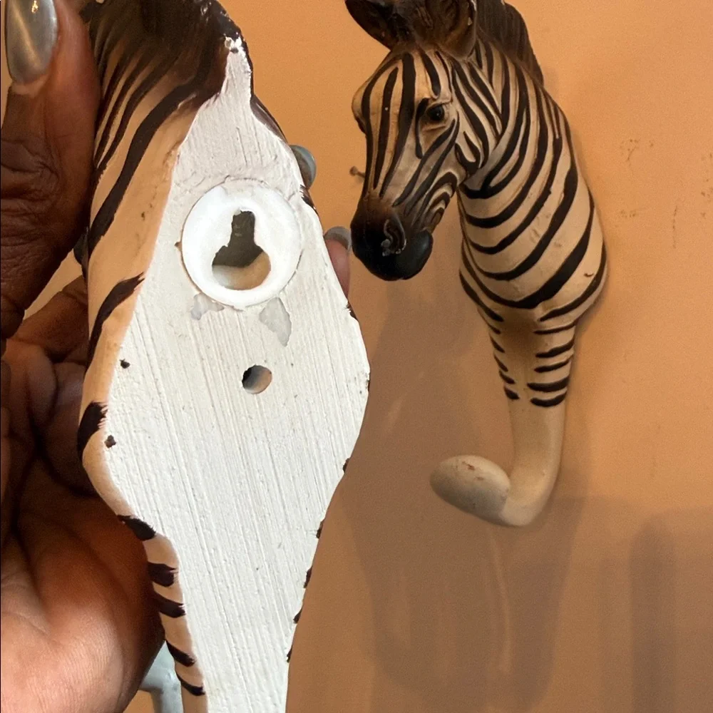 Zebra Head Wall Hooks - Black and White